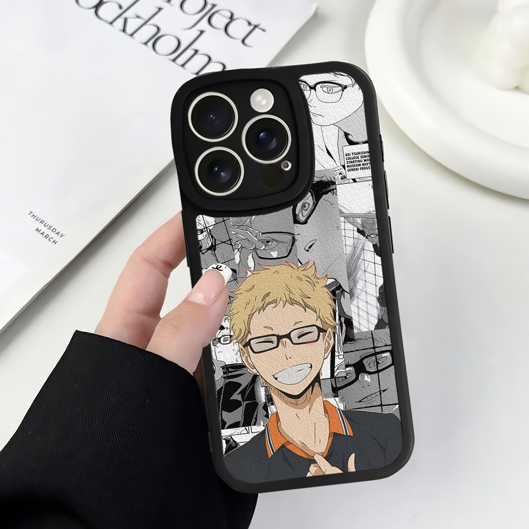 （画像用） ハイキュー!! Haikyu!! 【iPhone 16シリーズ対応】シリコンスマホケース（レザー調） 材質：シリコン